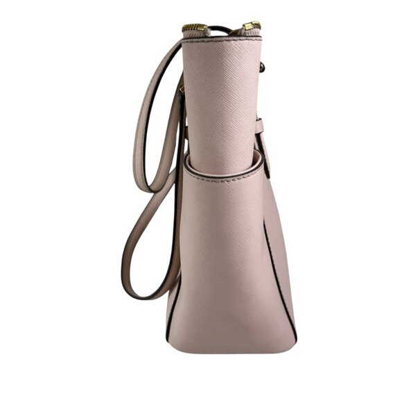 Michael Kors Saffiano Leather Zip Tote in Pale Pink with Gold Hardware - Picture 4 of 9